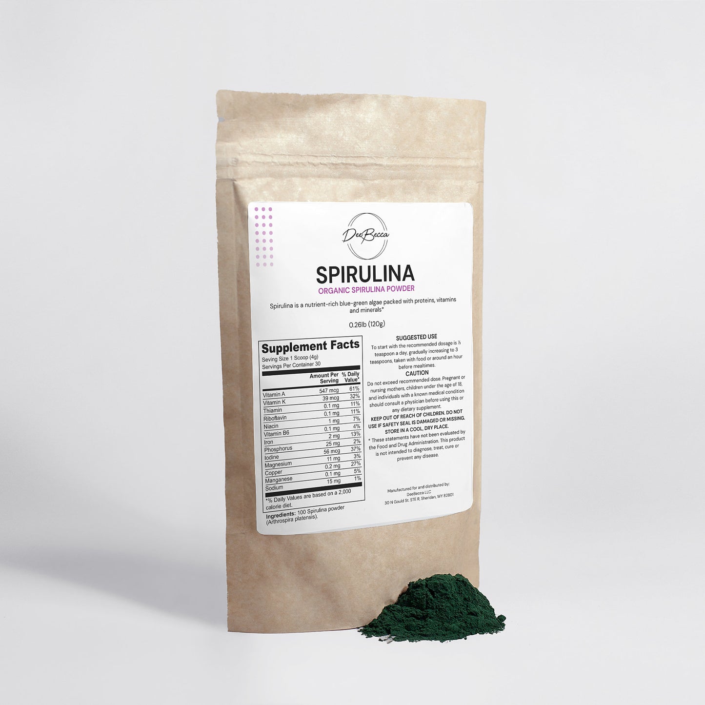 DeeBecca™ Organic Spirulina Powder