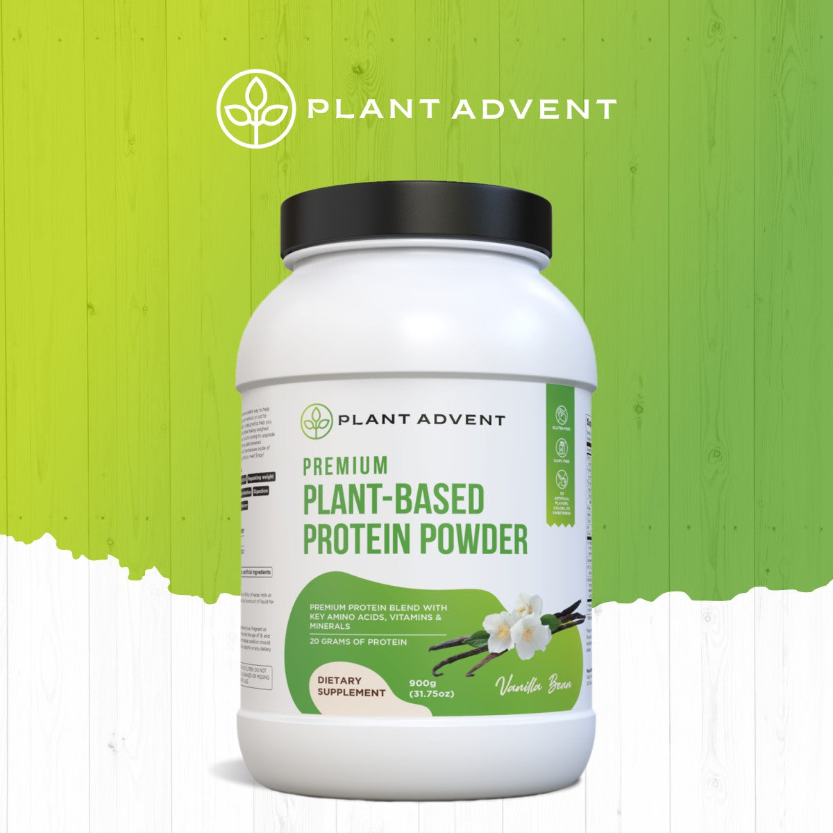 Premium Plant-Based Protein Powder (Vanilla Bean)