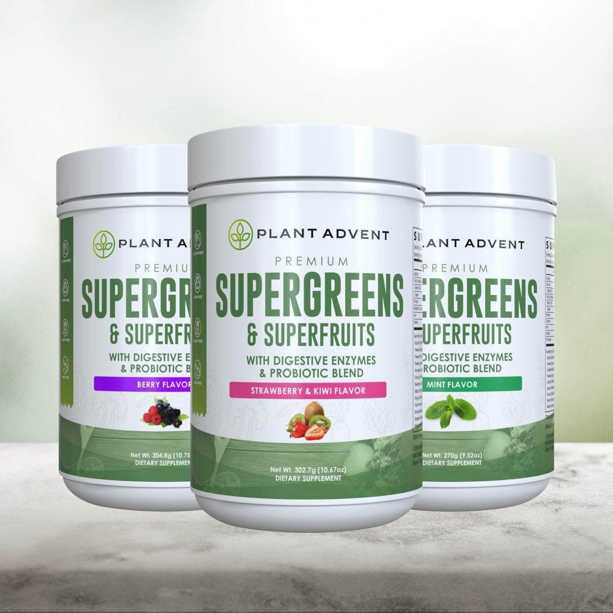 Premium Supergreens and Superfruits (Strawberry and Kiwi)