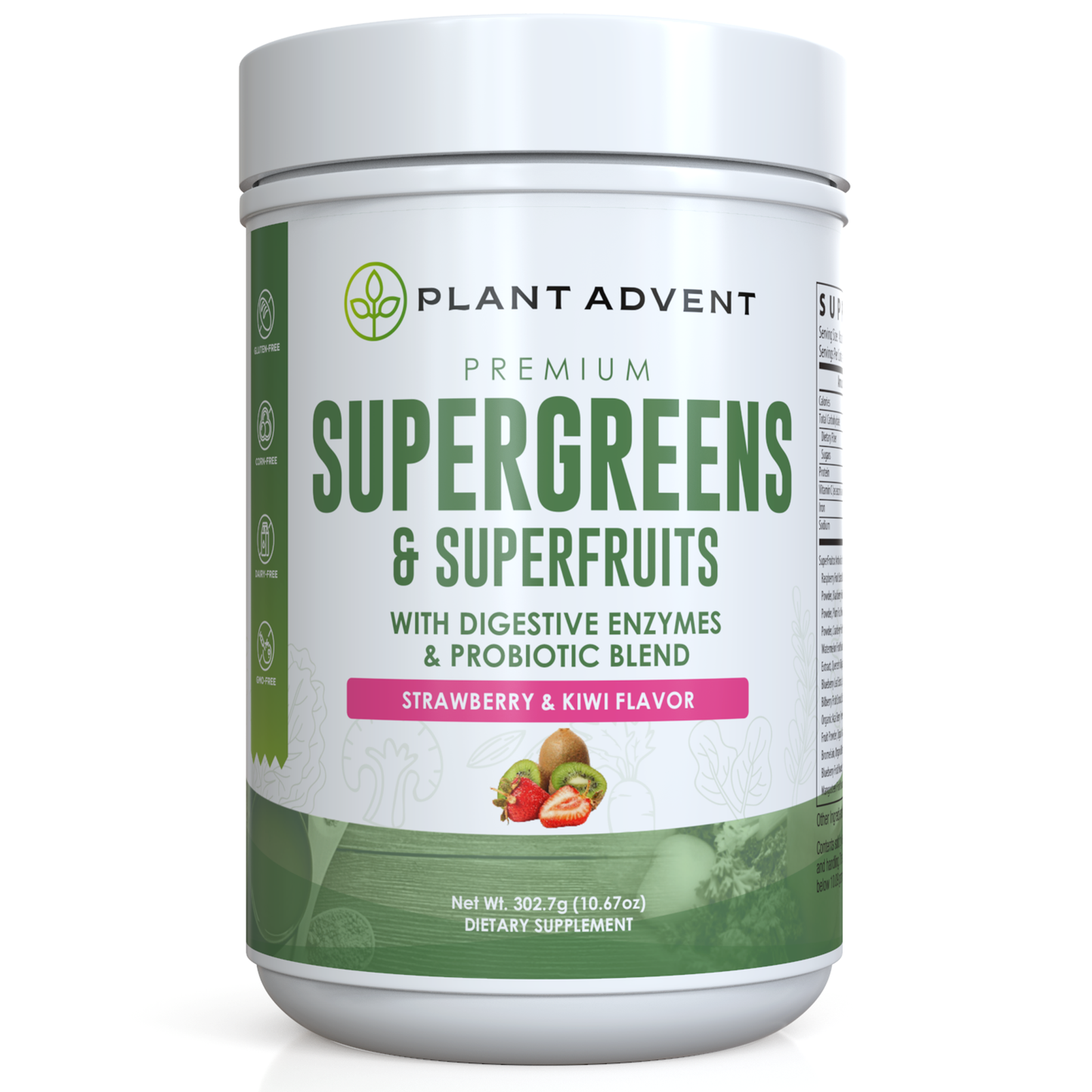 Premium Supergreens and Superfruits (Strawberry and Kiwi)